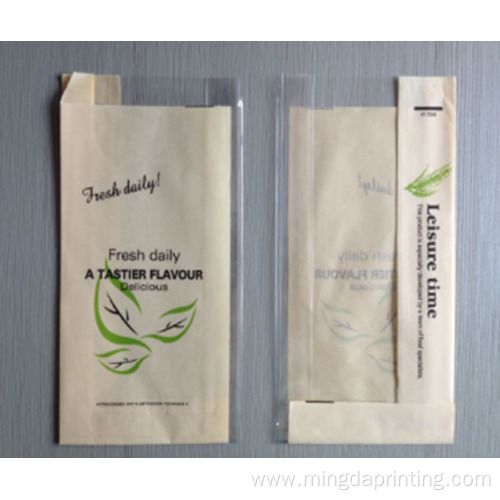 Blank oil proof with film window paper bag